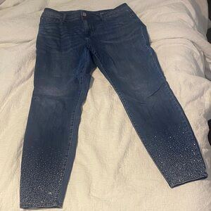 Women's Blue Jeans with Embellishments